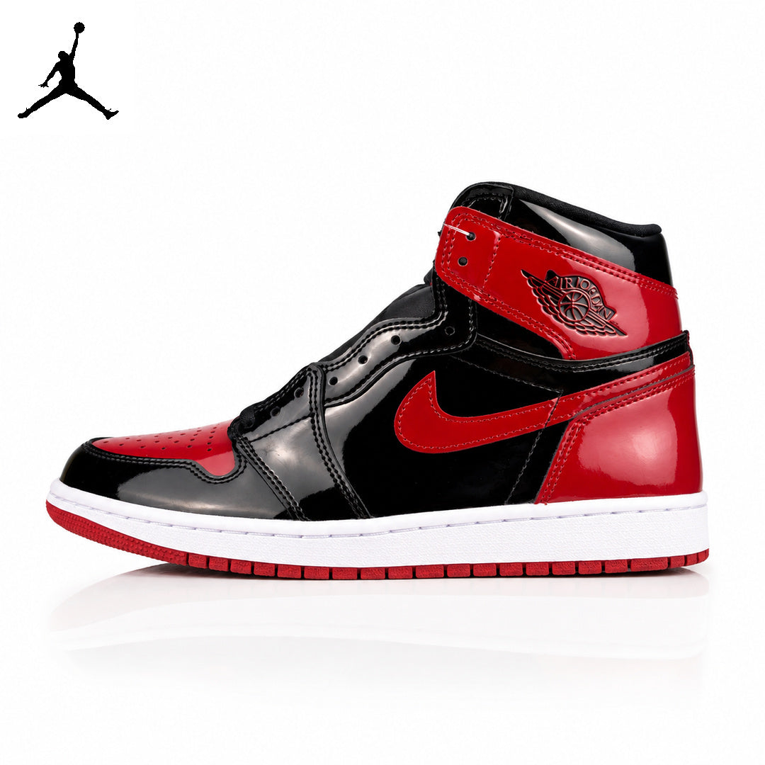 Air Jordan 1 High Bred Patent 555088-063 Unisex Sneakers