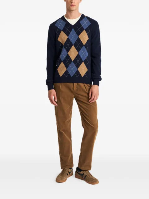Pringle of Scotland argyle-pattern V-neck sweater