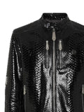 Philipp Plein leather jacket with zip fastening