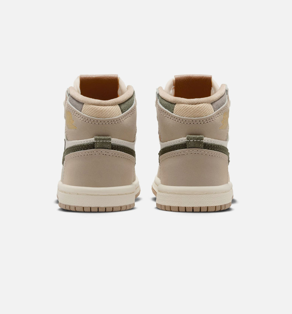 Air Jordan 1 Retro High OG Khaki Infant & Toddler Lifestyle Shoe - Khaki/Sail/Coconut Milk/Cargo Khaki