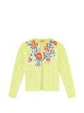 Diesel open-front cardigan in floral cable knit