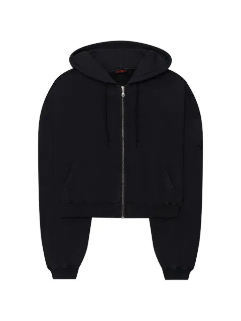 LỰU ĐẠN washed zip-up hoodie