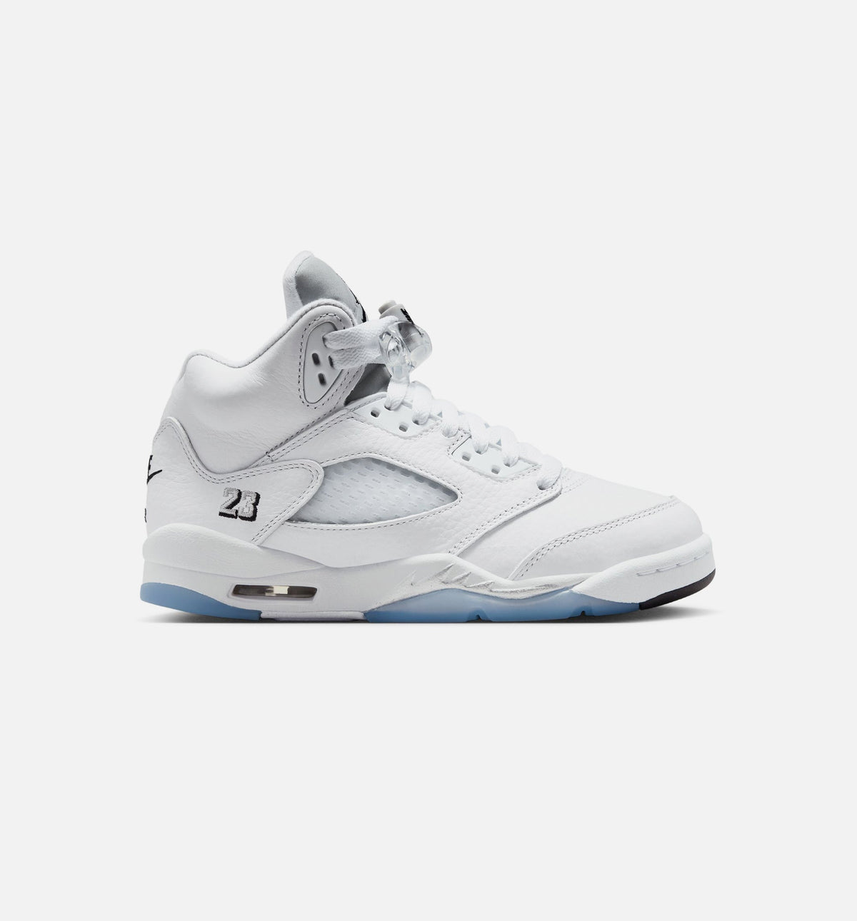 Air Jordan 5 Retro OG White Metallic Grade School Shoe - White/Black/Metallic Silver