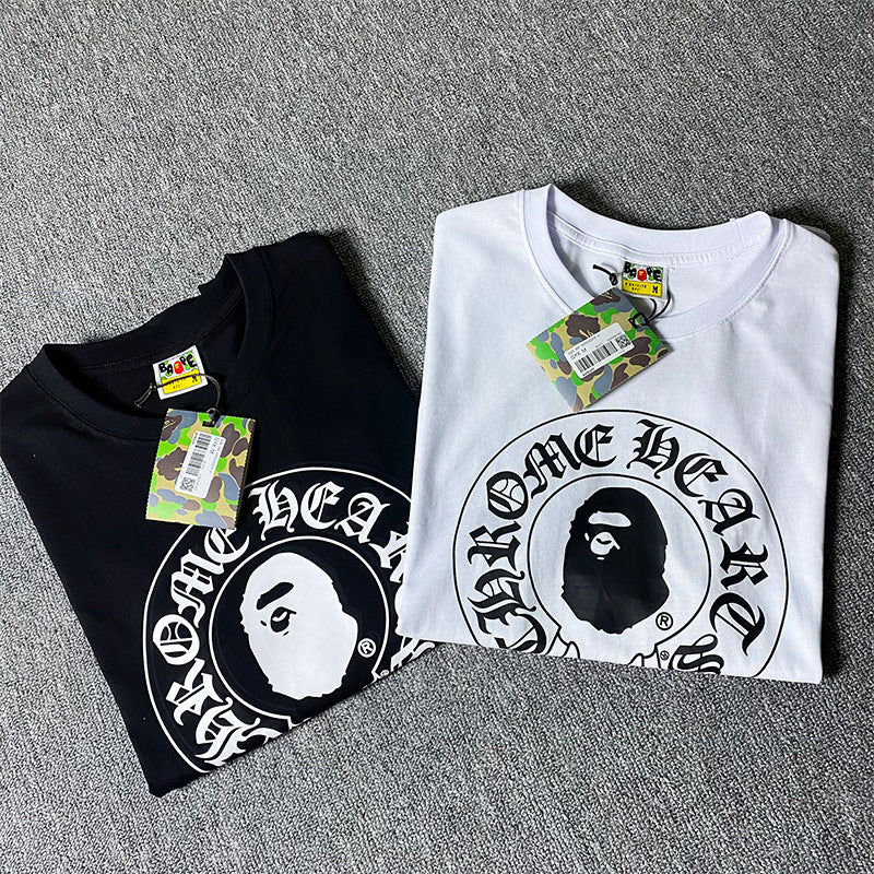 Bape Chrome Hearts Baby Milo Cross Horseshoe Oversized Tee Multi‑Style