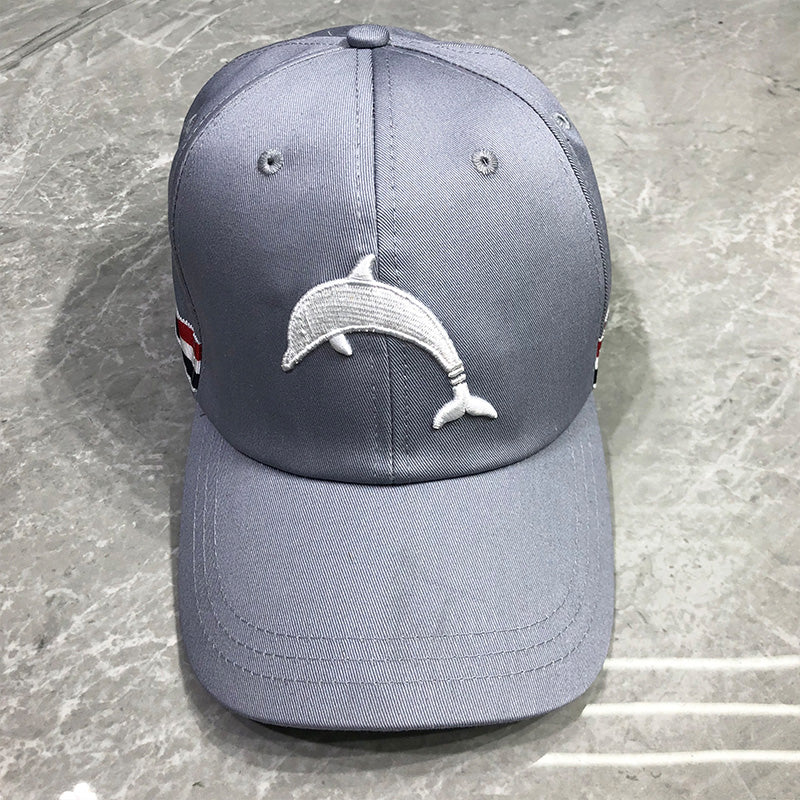 Dolphin embroidered baseball cap