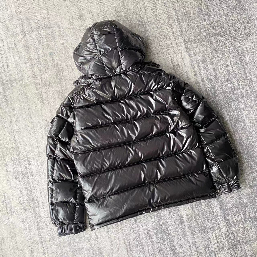 Moncler Maya Hooded Down Jacket – Iconic Glossy Black Puffer