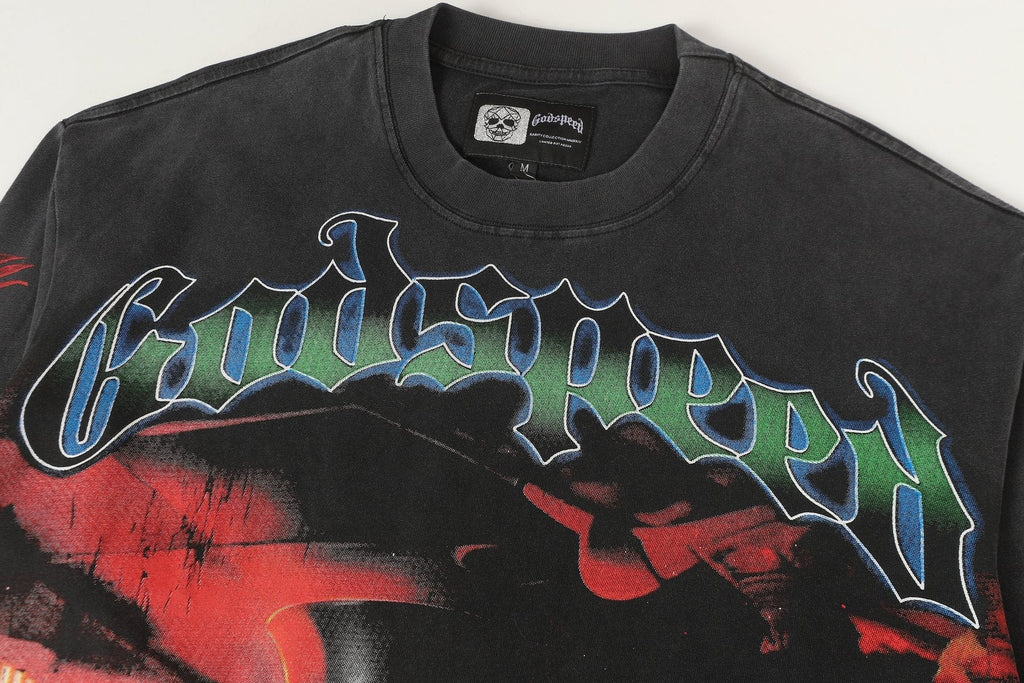 Godspeed Washed Black Casino Skull Long-Sleeve T-Shirt