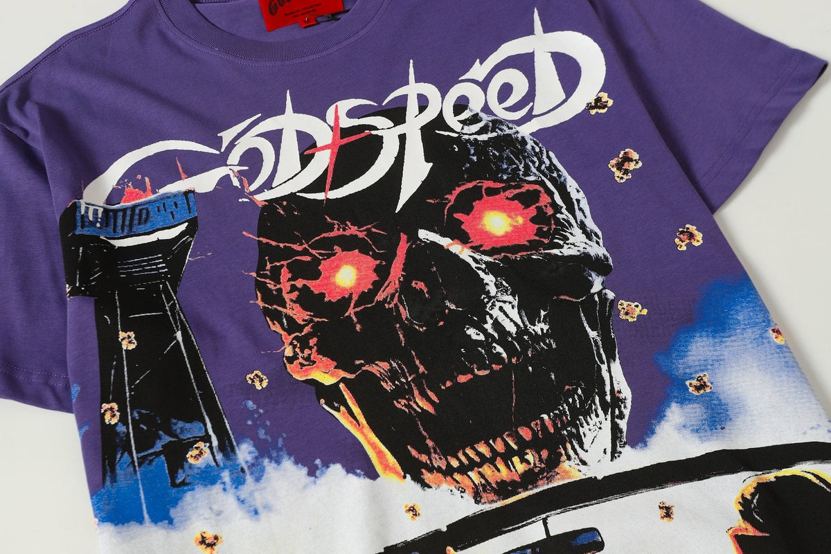 Godspeed Purple Washed Rock Graphic T-Shirt