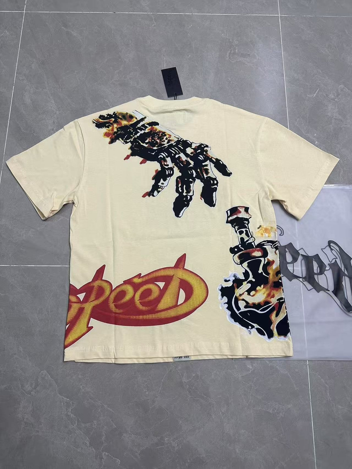 Godspeed Skull Robot Hand Graphic T-Shirt
