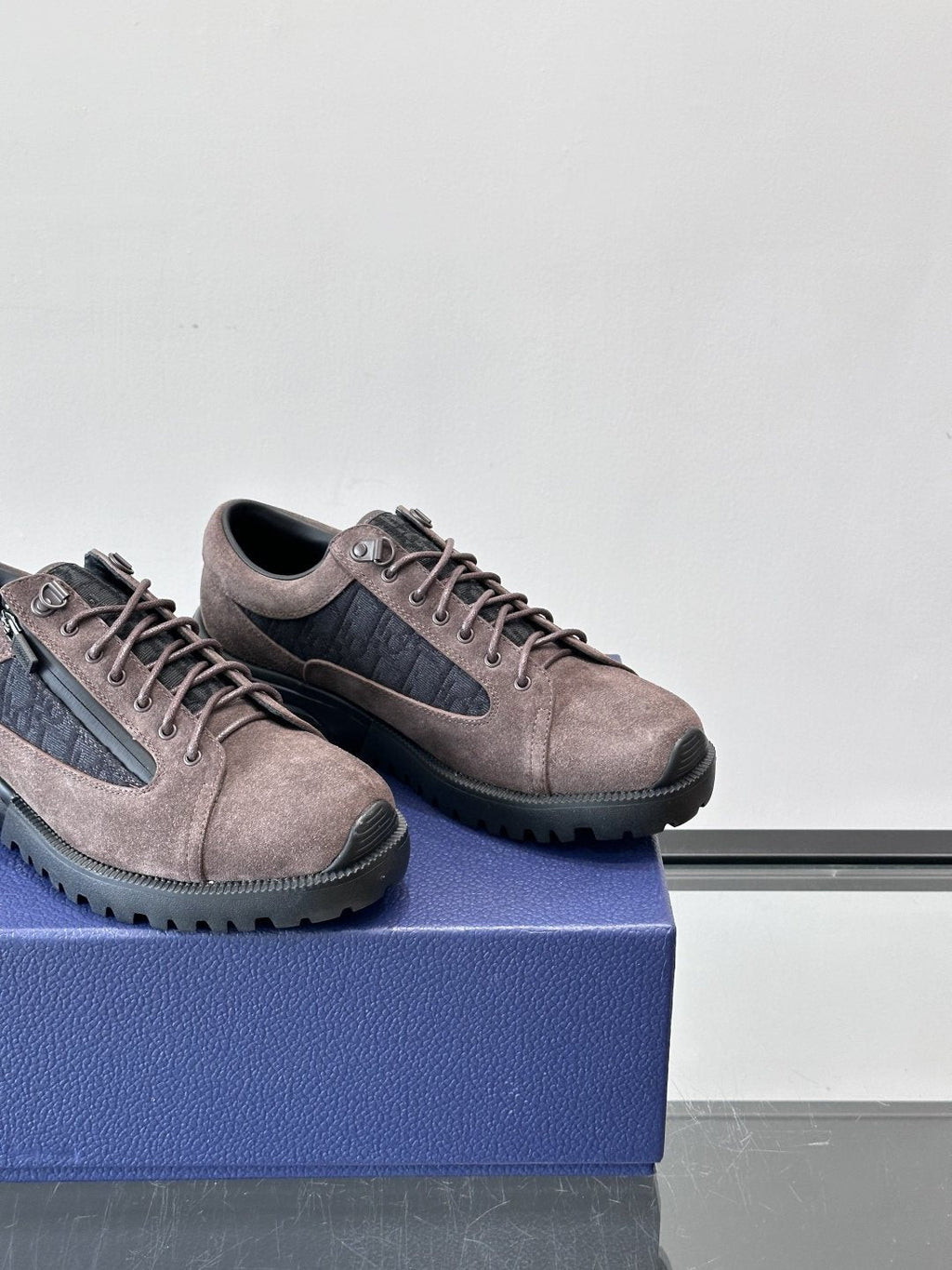 Dior Taupe Lace-Up Derby Shoes