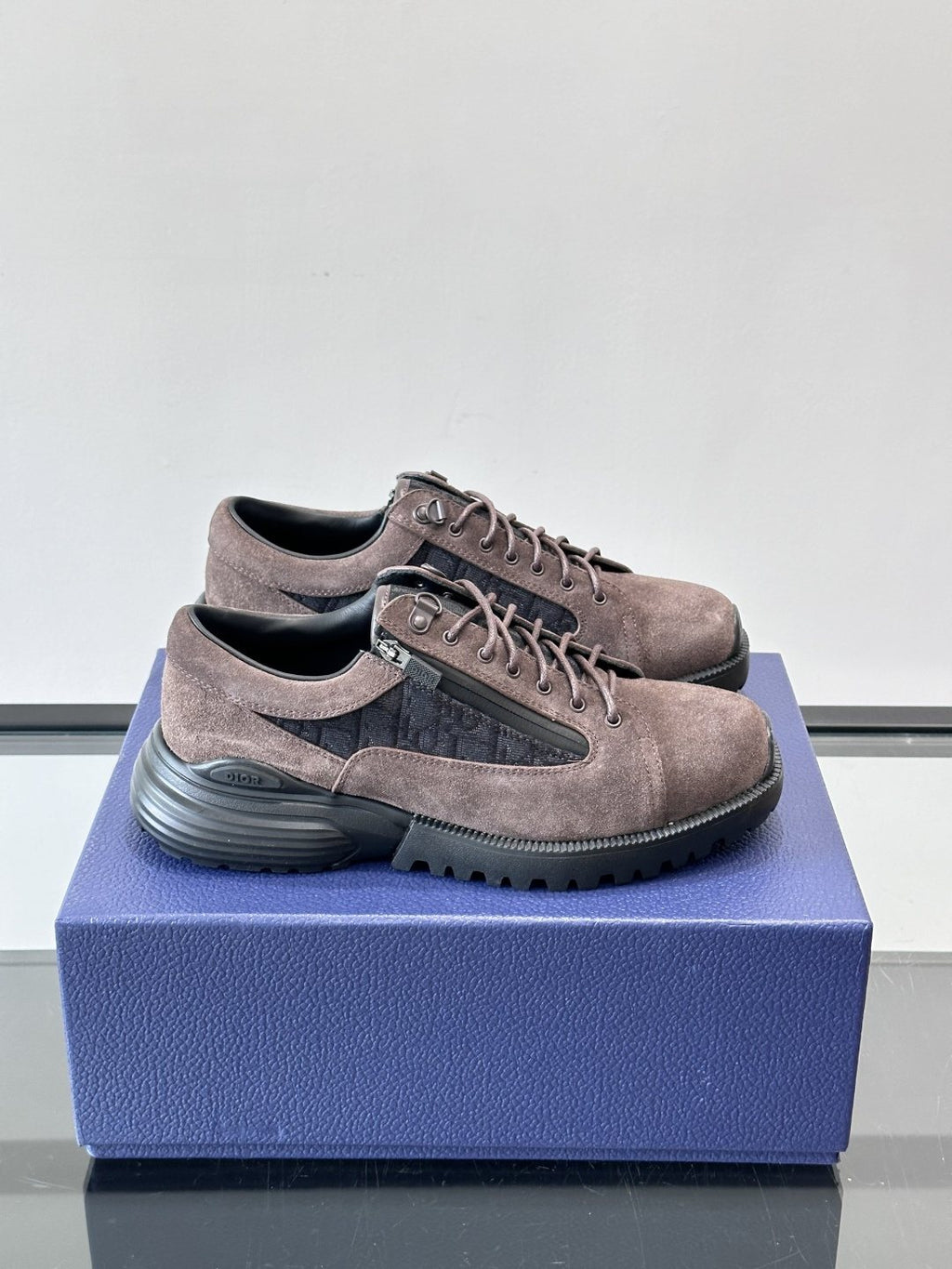 Dior Taupe Lace-Up Derby Shoes