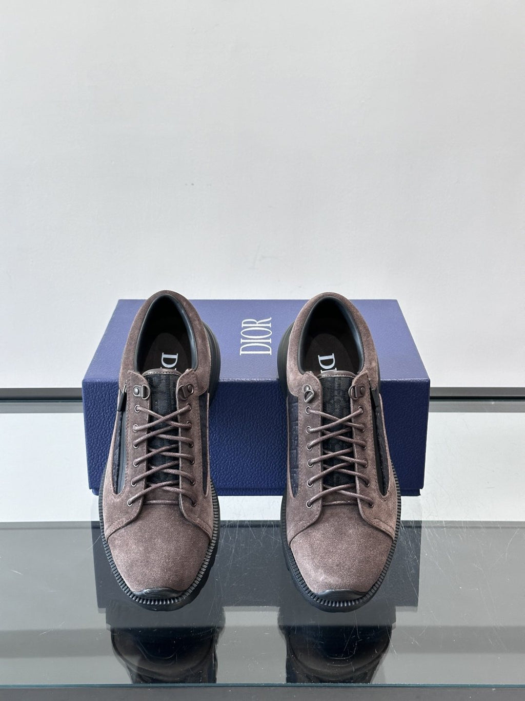 Dior Taupe Lace-Up Derby Shoes