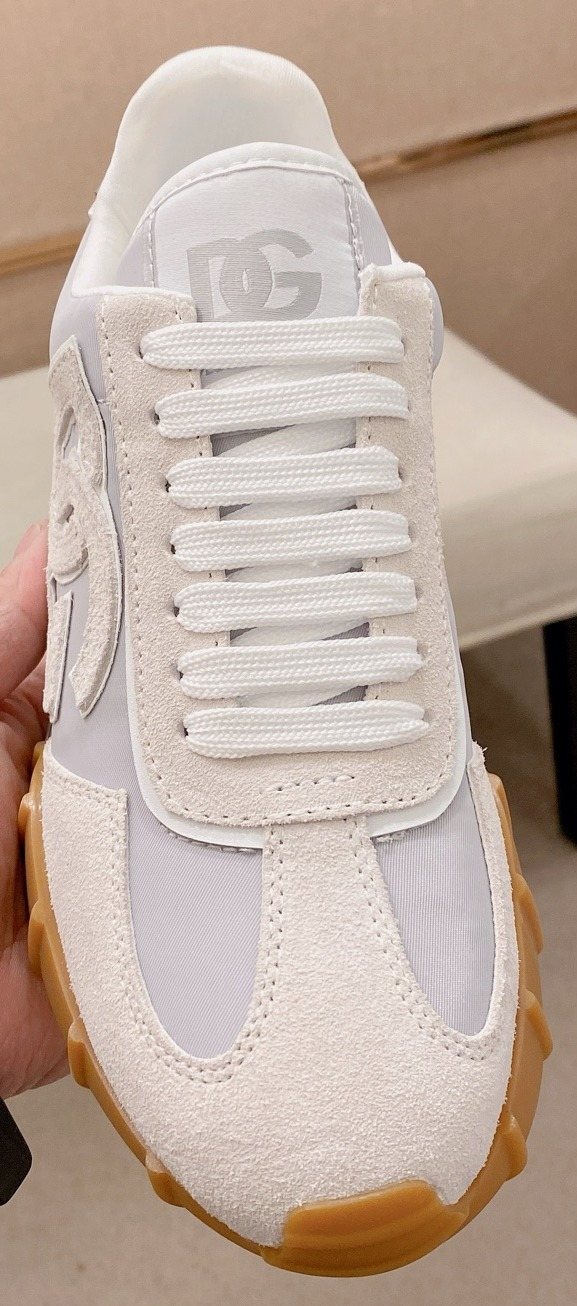 Dolce & Gabbana White & Gray Gum Sole Sneakers