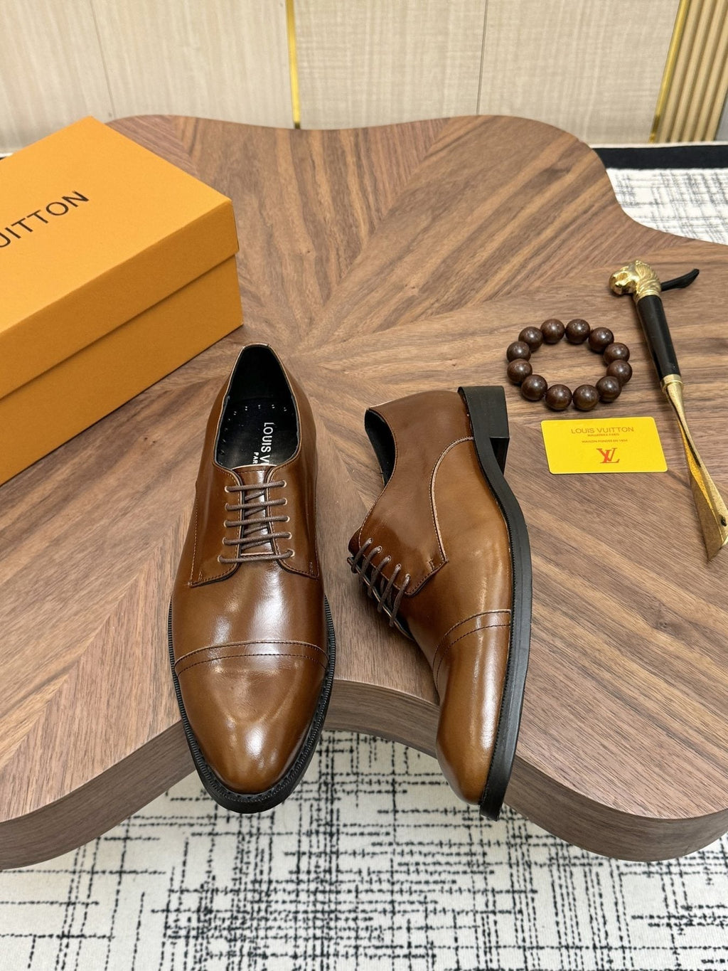 Louis Vuitton Brown Lace-Up Dress Shoes - Almond Toe
