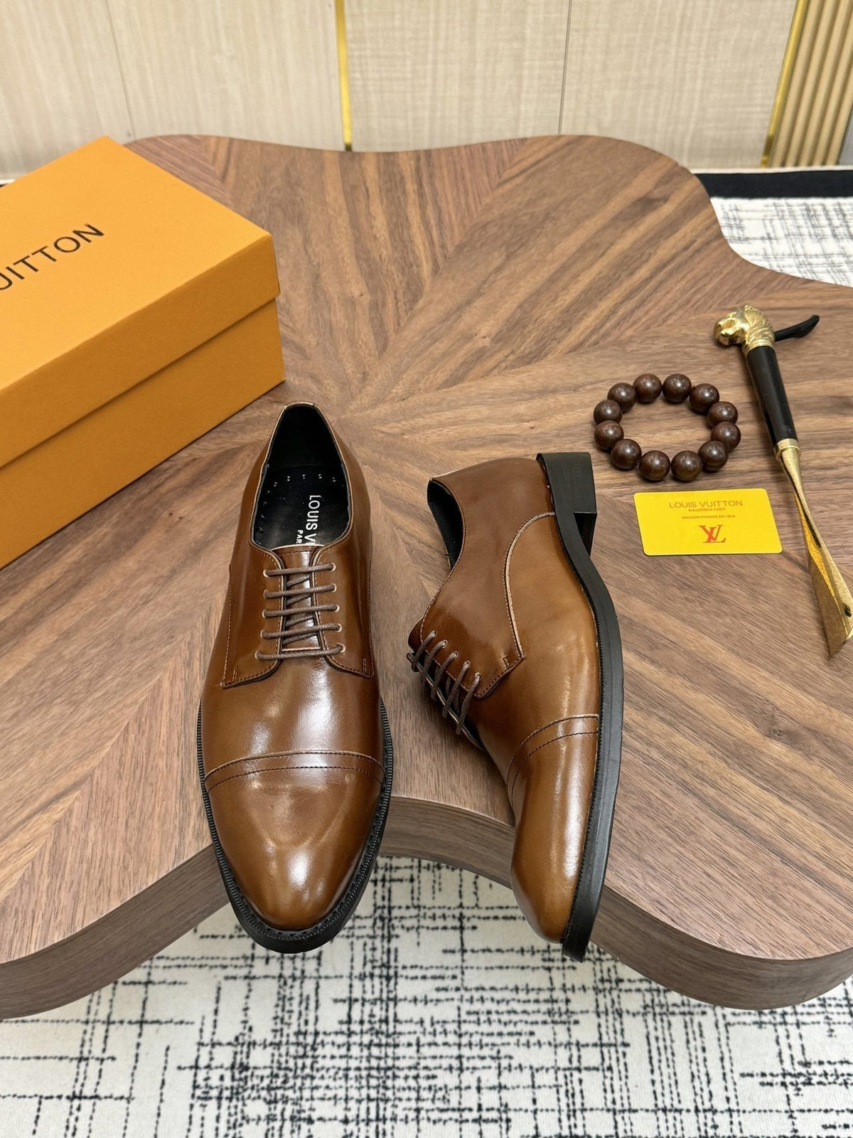Louis Vuitton Brown Lace-Up Dress Shoes - Almond Toe