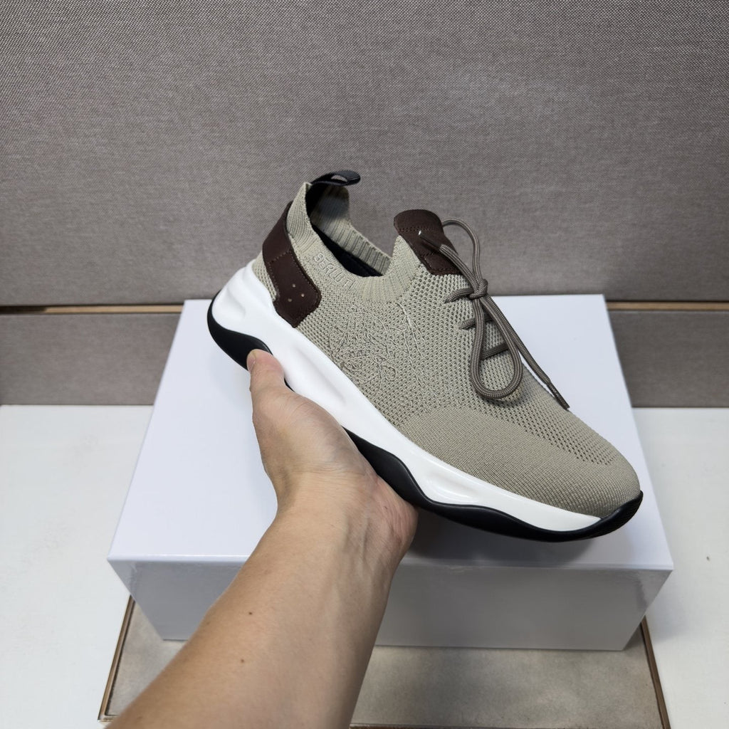 Berluti Taupe Lace-Up Sneakers