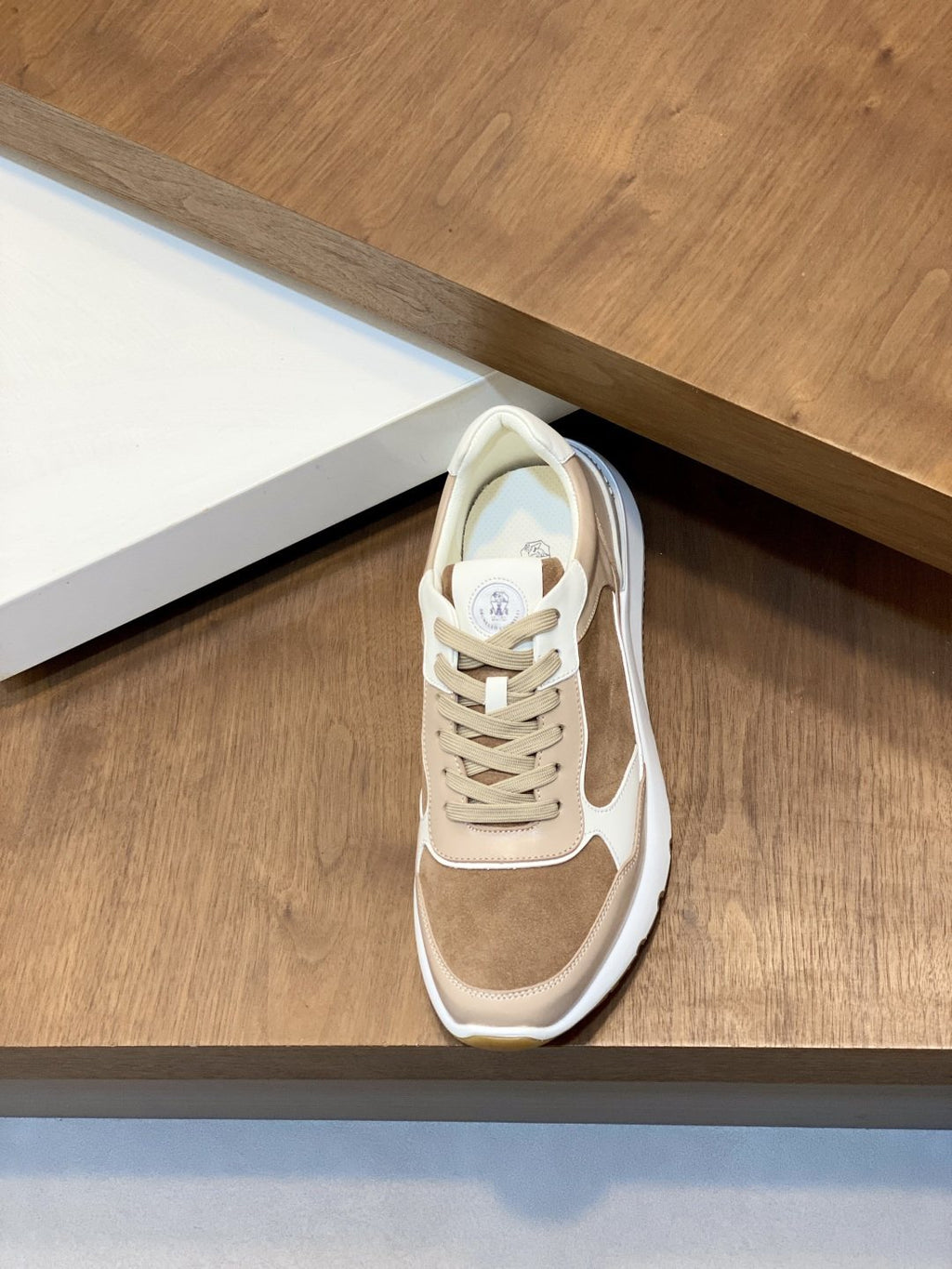 Brunello Cucinelli Tan and Brown Low-Top Sneakers
