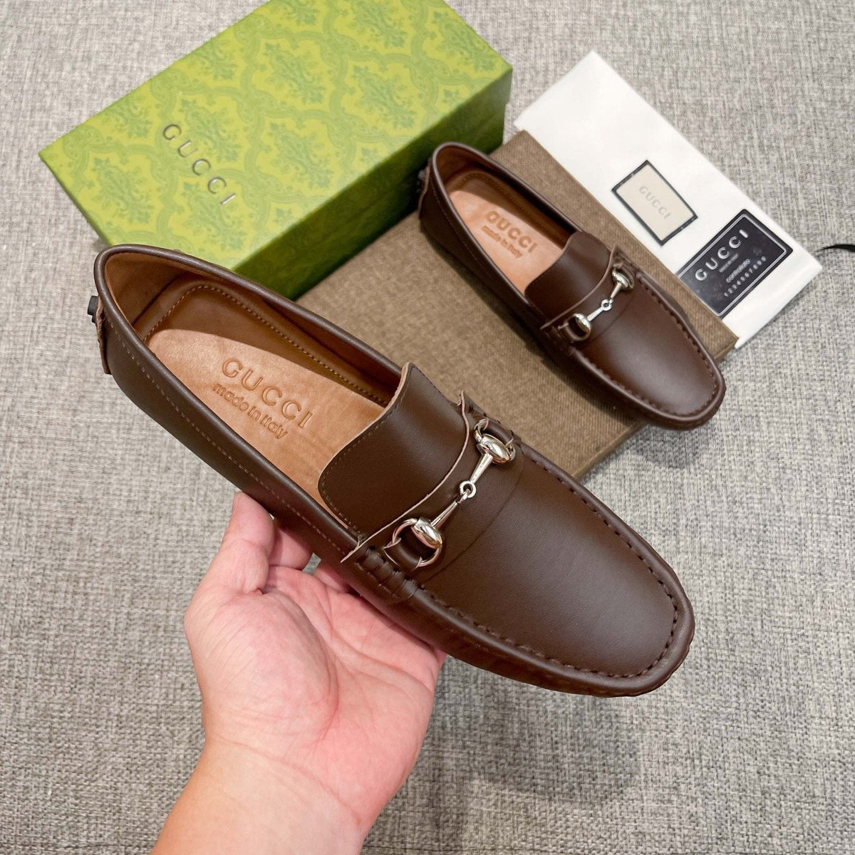 Gucci Brown Bit Loafers
