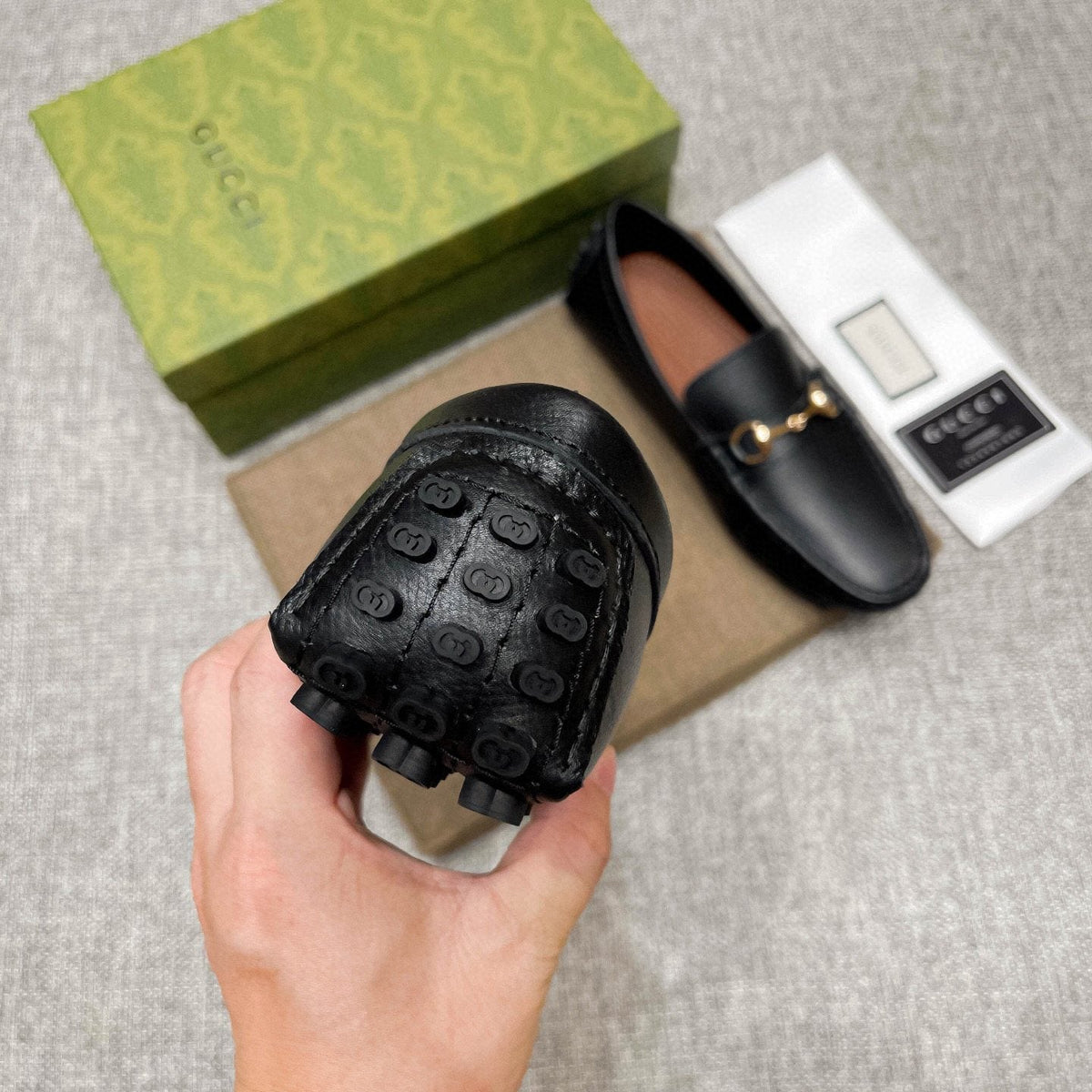 Gucci Black Horsebit-Style Leather Loafers