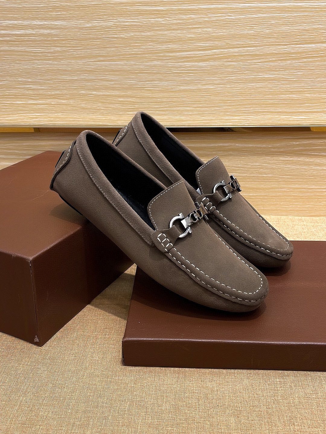 Ferragamo Men's Bit Loafers - Moc-Toe Stitching