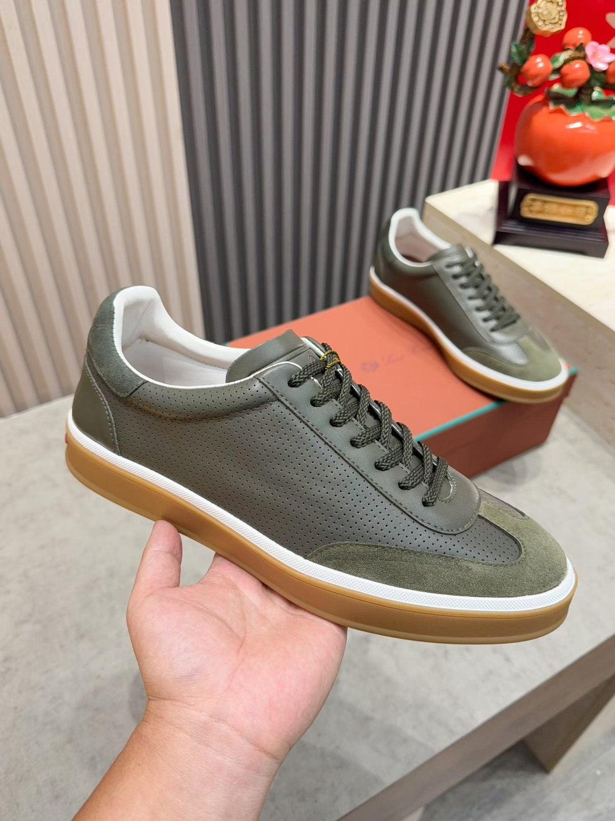 Loro Piana Tennis Walk Low-Top Sneakers