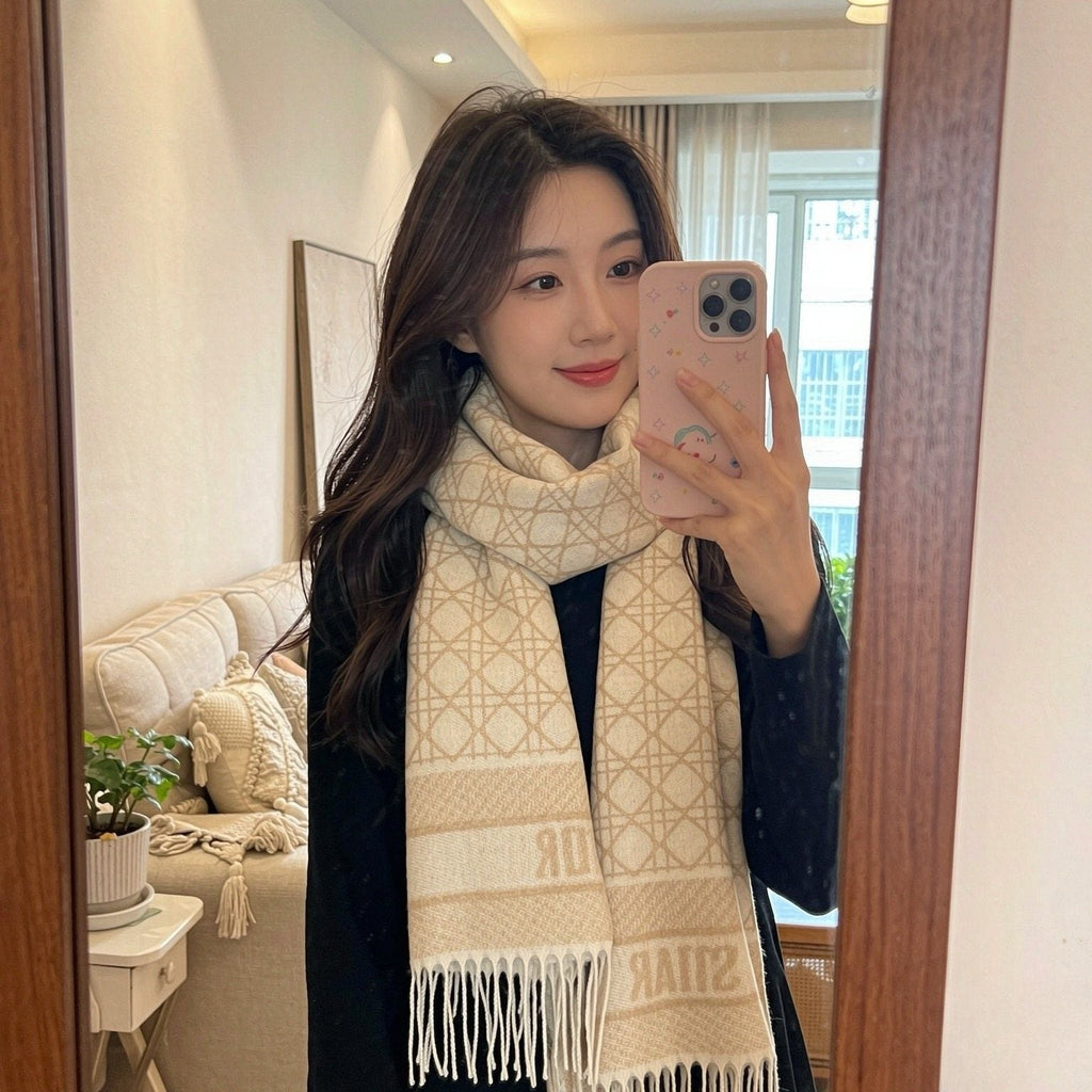 Dior Geometric Fringed Scarf